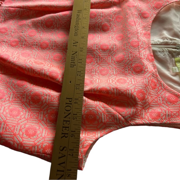 Gianni Bini -Geometric Floral Pattern Neon Pink Textured Dress - Women’s Size 8 - Picture 4 of 7